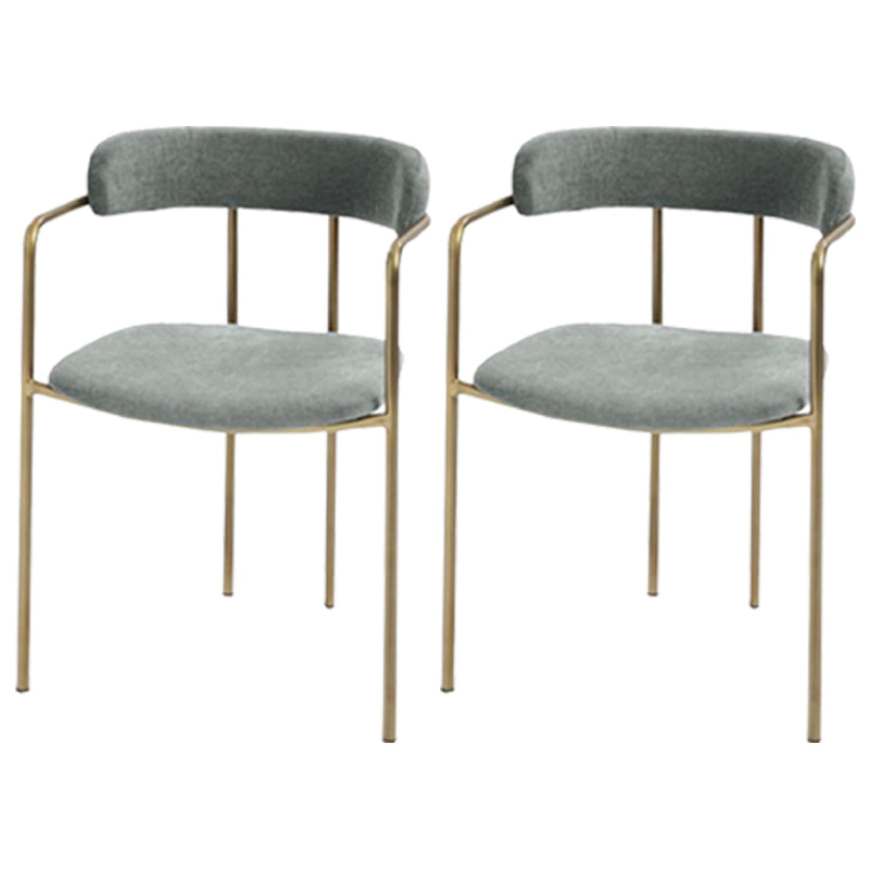 Glam Metal Arm Chair Open Back Dining Side Chair with Upholstered 20"x20.4"x31"