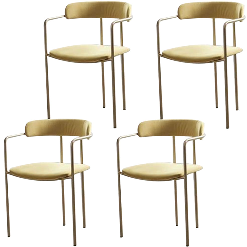 Glam Metal Arm Chair Open Back Dining Side Chair with Upholstered 20"x20.4"x31"