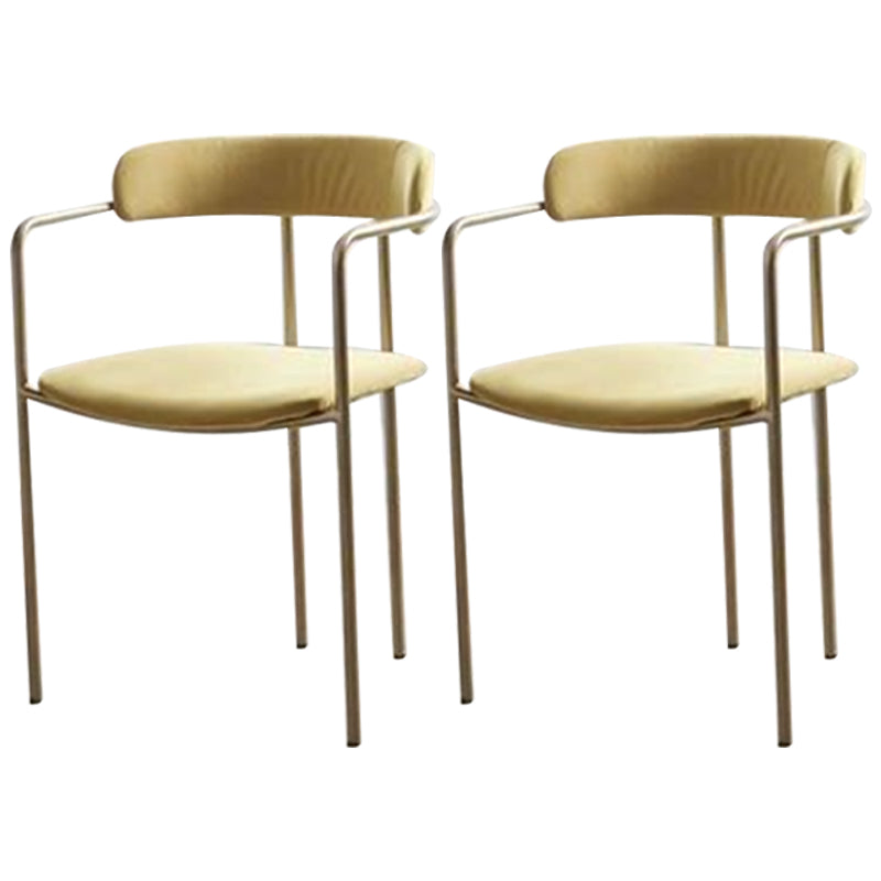Glam Metal Arm Chair Open Back Dining Side Chair with Upholstered 20"x20.4"x31"