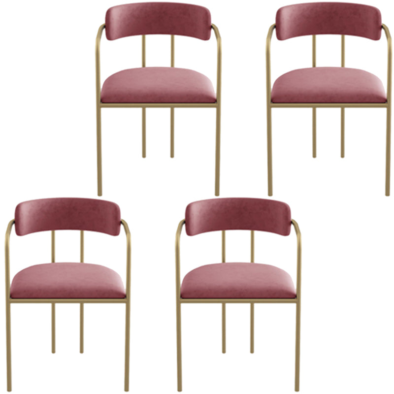 Glam Metal Arm Chair Open Back Dining Side Chair with Upholstered 20"x20.4"x31"