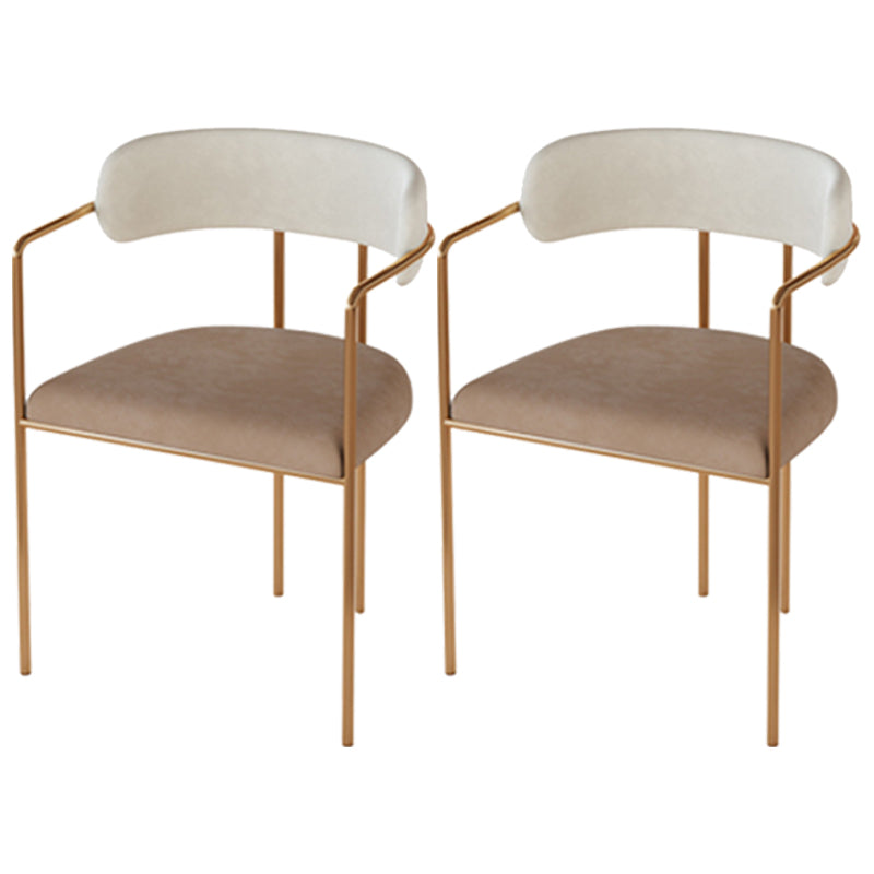 Glam Metal Arm Chair Open Back Dining Side Chair with Upholstered 20"x20.4"x31"