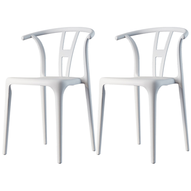Scandinavian Plastic Dining Room Chair Slat Back Stacking Side Chair