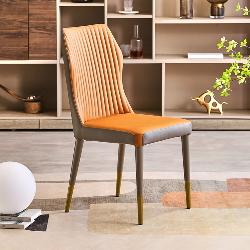 Glam Style Armless Chair Wood Wingback Parsons Chair for Kitchen 16.9"x18.8"x35.8"