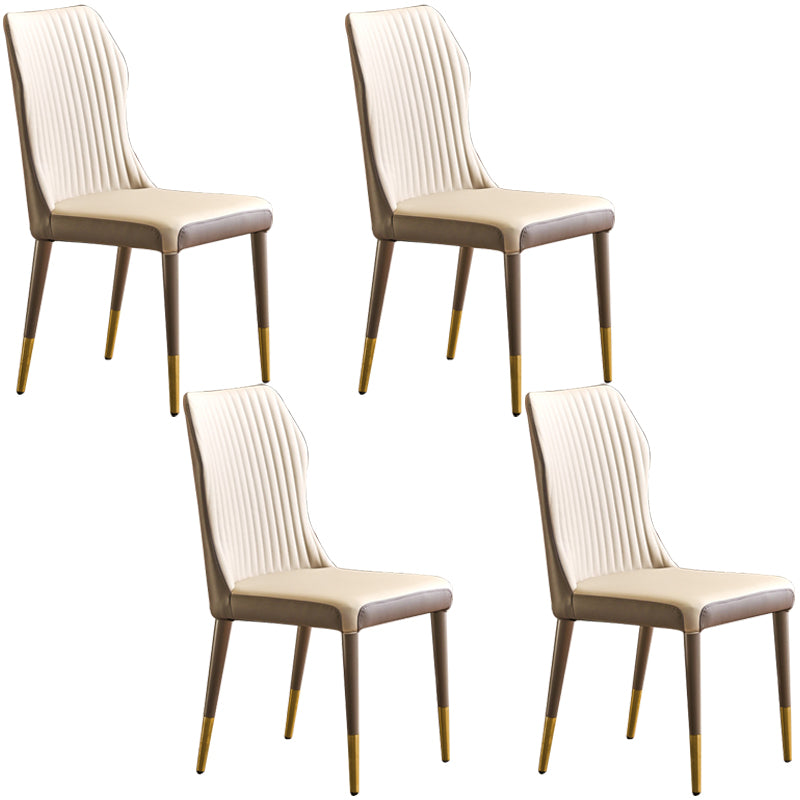 Glam Style Armless Chair Wood Wingback Parsons Chair for Kitchen 16.9"x18.8"x35.8"