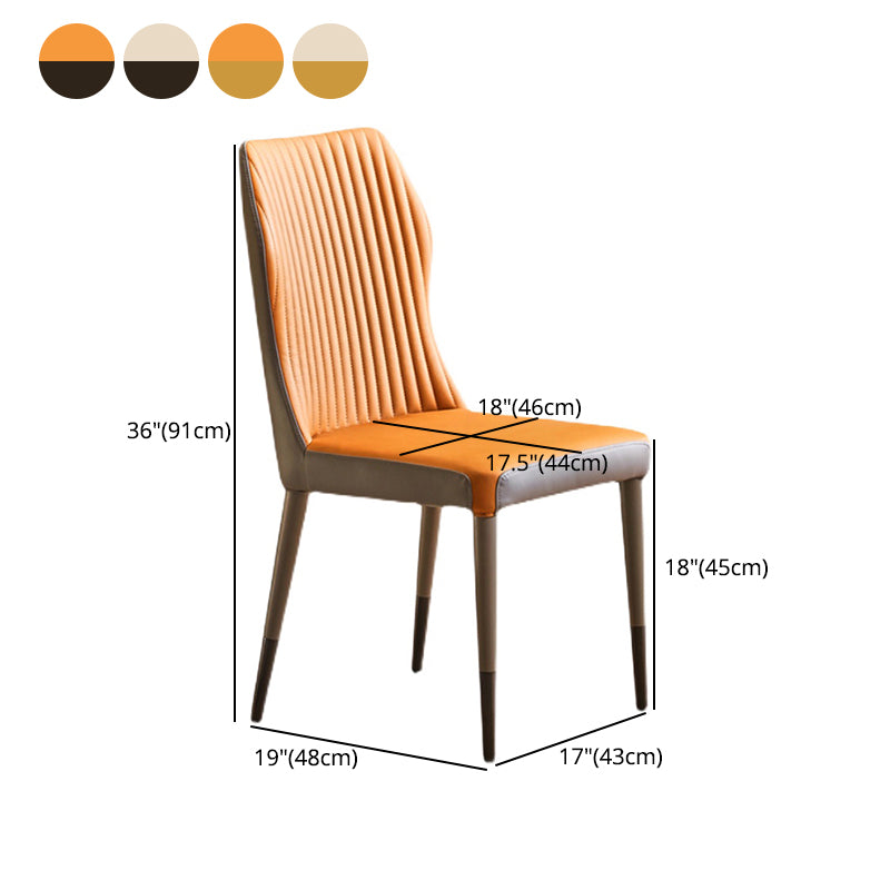 Glam Style Armless Chair Wood Wingback Parsons Chair for Kitchen 16.9"x18.8"x35.8"