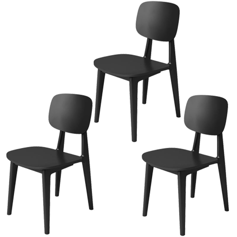 Nordic Style Armless Chair Plastic Open Back Dining Side Chair (Set of 3/6)