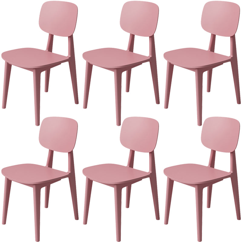 Nordic Style Armless Chair Plastic Open Back Dining Side Chair (Set of 3/6)
