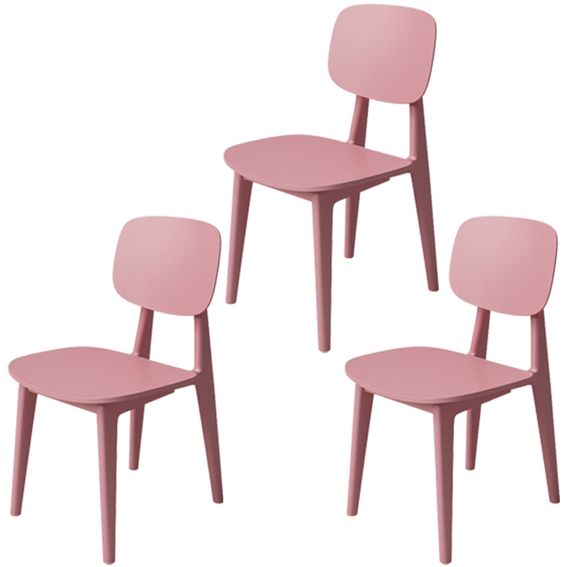 Nordic Style Armless Chair Plastic Open Back Dining Side Chair (Set of 3/6)