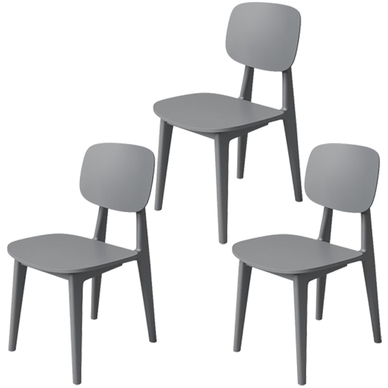 Nordic Style Armless Chair Plastic Open Back Dining Side Chair (Set of 3/6)