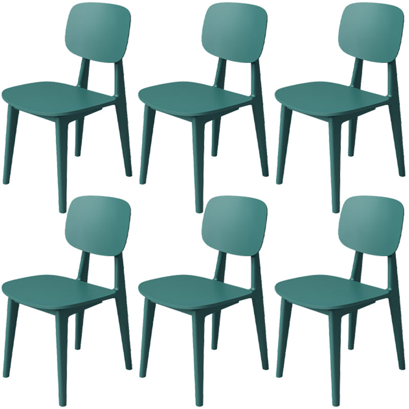 Nordic Style Armless Chair Plastic Open Back Dining Side Chair (Set of 3/6)