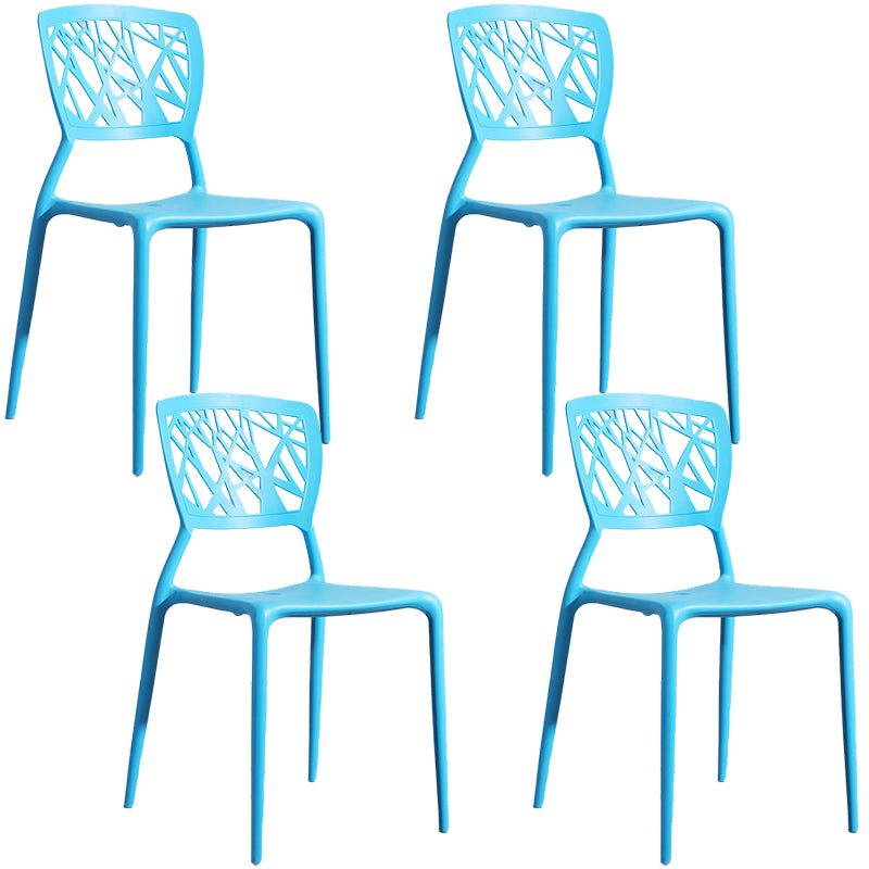 Scandinavian Plastic Patio Dining Side Chair Open Back Dining Side Chair