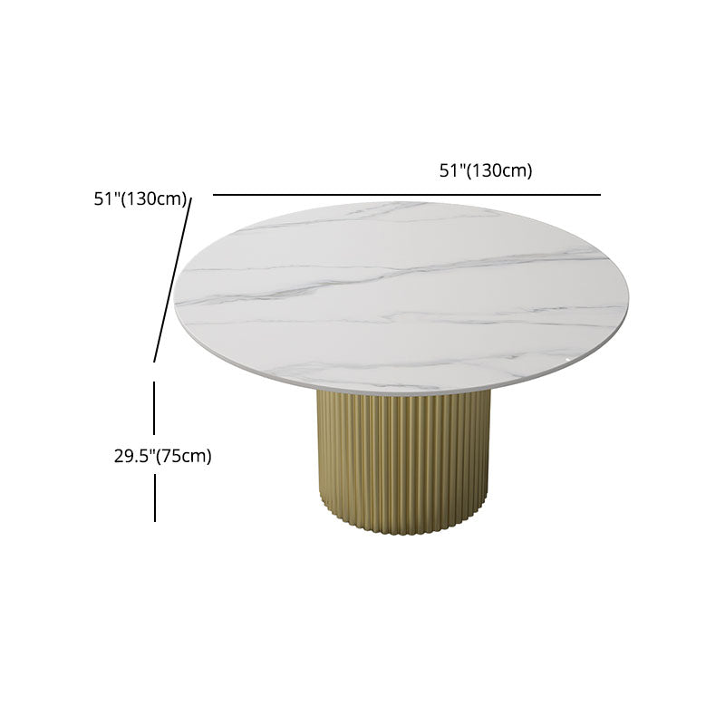 Glam 1/7 Pieces Dining Set Circular Stone Dining Table for Kitchen