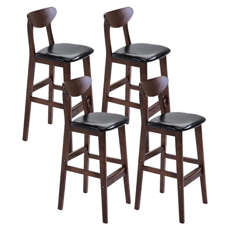 Minimalist Style Wooden Barstool for Home Use Upholstered Stools with Cushion