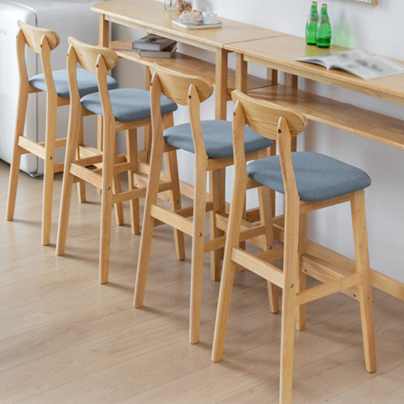 Minimalist Style Wooden Barstool for Home Use Upholstered Stools with Cushion