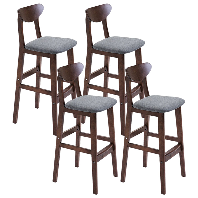 Minimalist Style Wooden Barstool for Home Use Upholstered Stools with Cushion