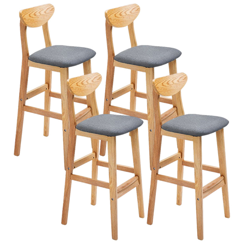 Minimalist Style Wooden Barstool for Home Use Upholstered Stools with Cushion