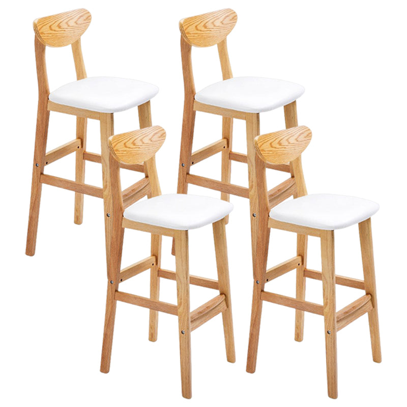 Minimalist Style Wooden Barstool for Home Use Upholstered Stools with Cushion