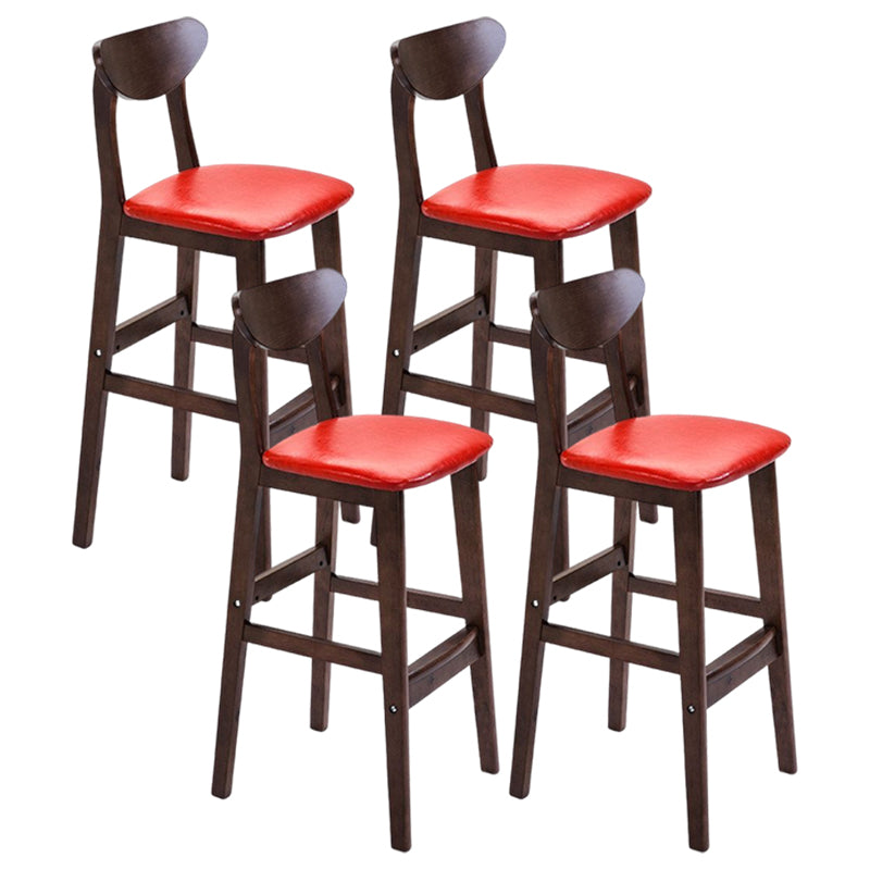Minimalist Style Wooden Barstool for Home Use Upholstered Stools with Cushion