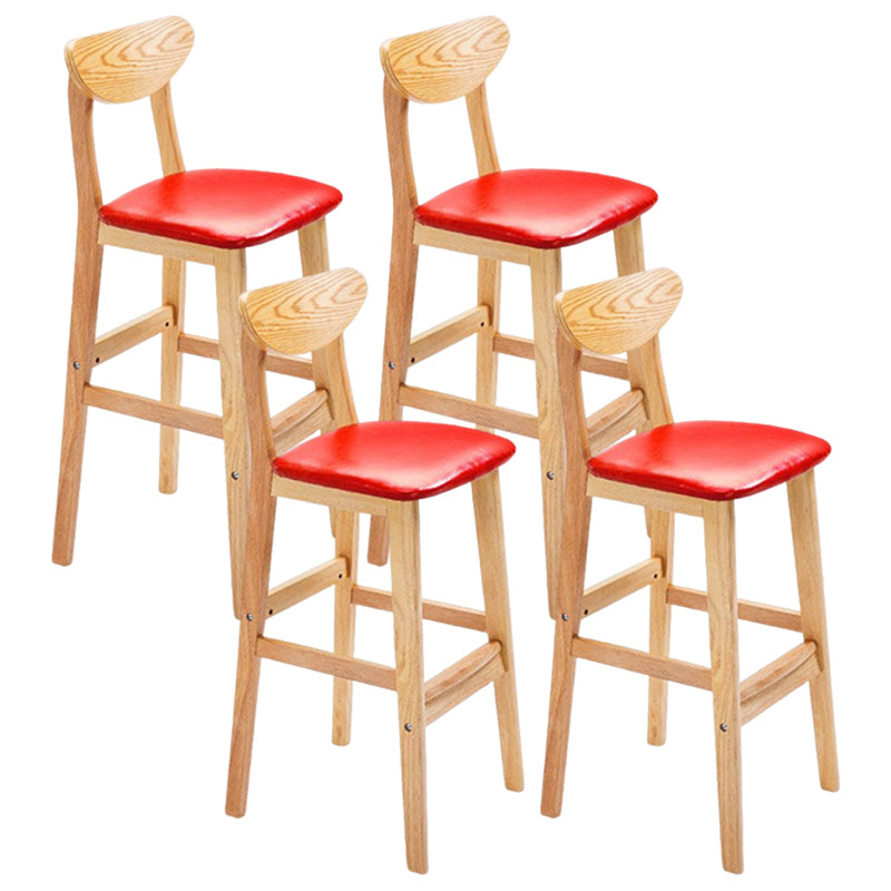 Minimalist Style Wooden Barstool for Home Use Upholstered Stools with Cushion