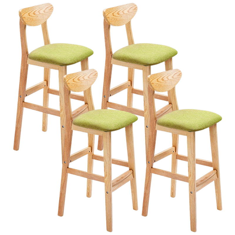 Minimalist Style Wooden Barstool for Home Use Upholstered Stools with Cushion