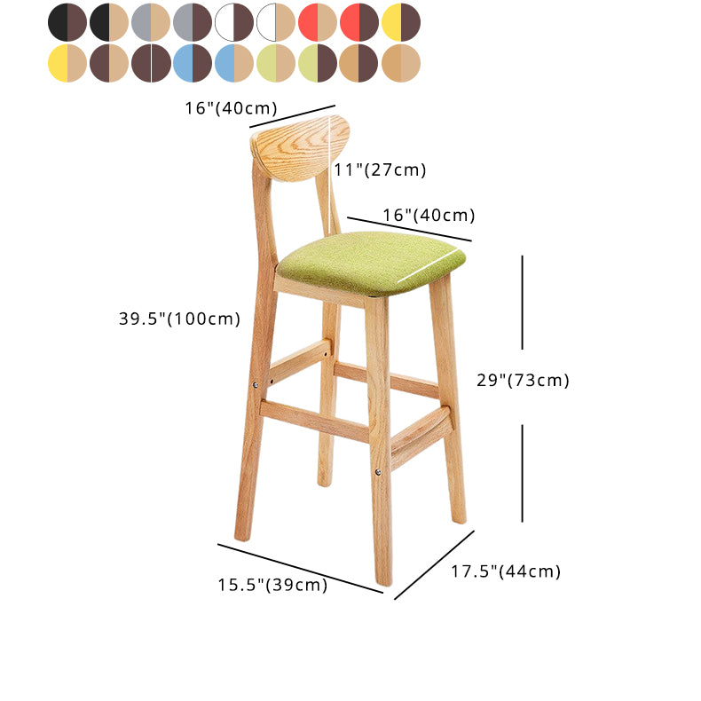 Minimalist Style Wooden Barstool for Home Use Upholstered Stools with Cushion