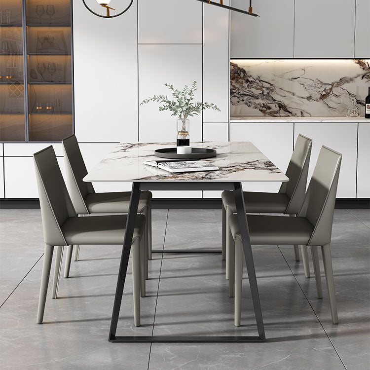 Modern 1/4/5/7 Pieces Dinette Set with Sintered Stone Top Rectangle Dining Table Set