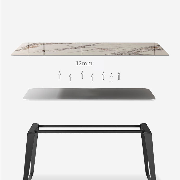 Modern 1/4/5/7 Pieces Dinette Set with Sintered Stone Top Rectangle Dining Table Set