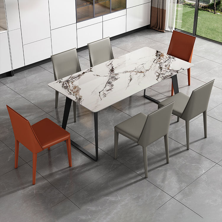 Modern 1/4/5/7 Pieces Dinette Set with Sintered Stone Top Rectangle Dining Table Set