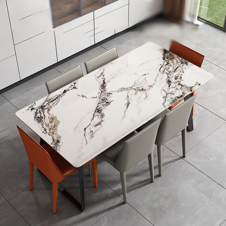 Modern 1/4/5/7 Pieces Dinette Set with Sintered Stone Top Rectangle Dining Table Set