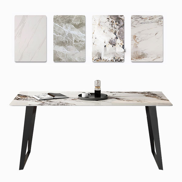 Modern 1/4/5/7 Pieces Dinette Set with Sintered Stone Top Rectangle Dining Table Set