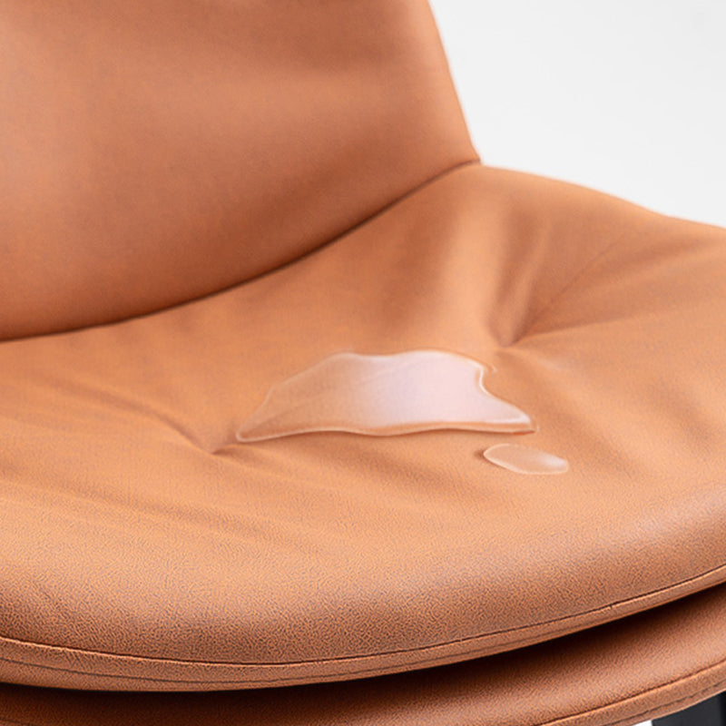 Scandinavian Upholstered Footrest Low Back Stool 27.95'' Rubberwood Bar Stool