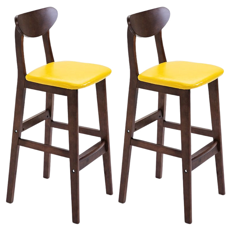 Footrest Wood Upholstered Bar Stool Matte Finish 28.74'' Low Back Stool