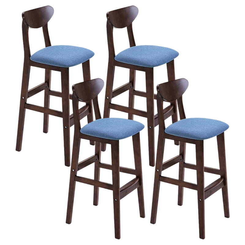 Footrest Wood Upholstered Bar Stool Matte Finish 28.74'' Low Back Stool