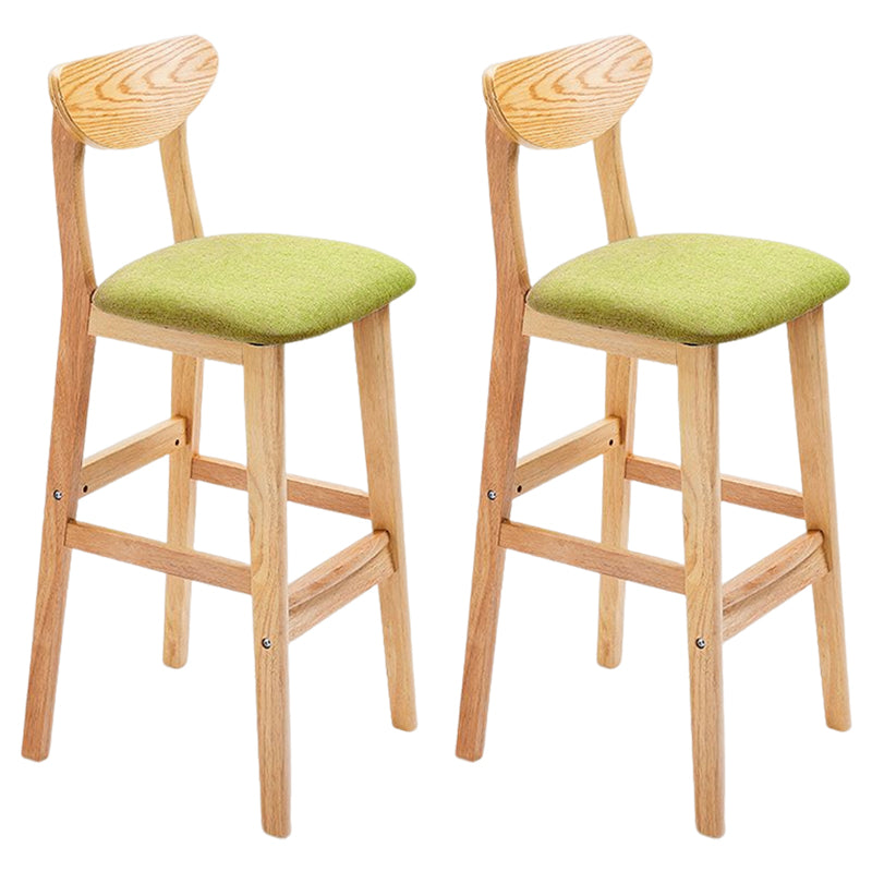Footrest Wood Upholstered Bar Stool Matte Finish 28.74'' Low Back Stool