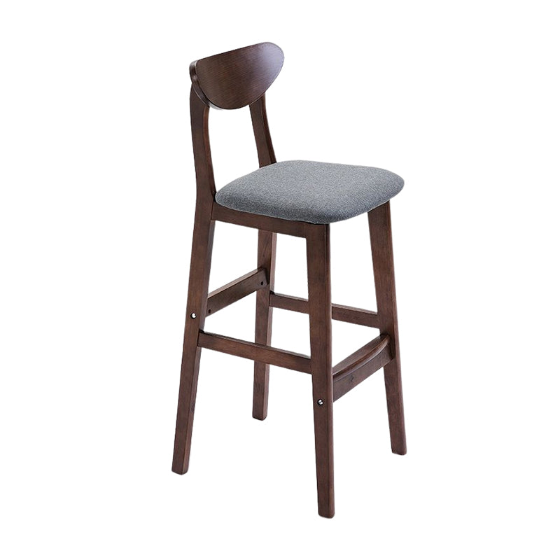 Footrest Wood Upholstered Bar Stool Matte Finish 28.74'' Low Back Stool