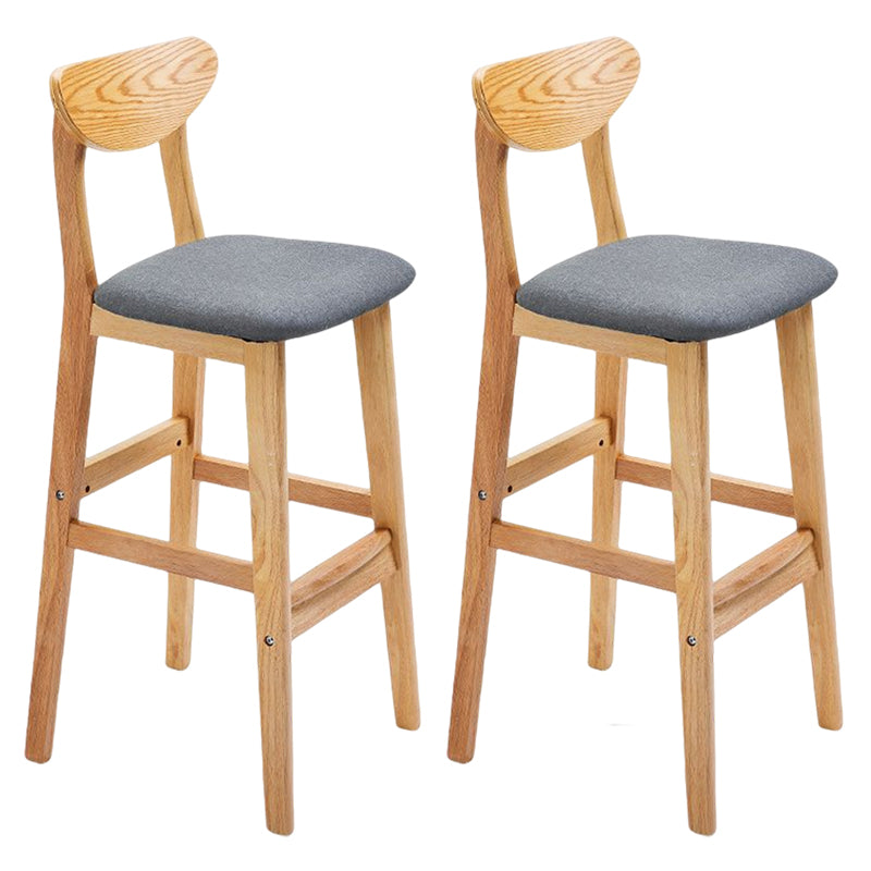 Footrest Wood Upholstered Bar Stool Matte Finish 28.74'' Low Back Stool