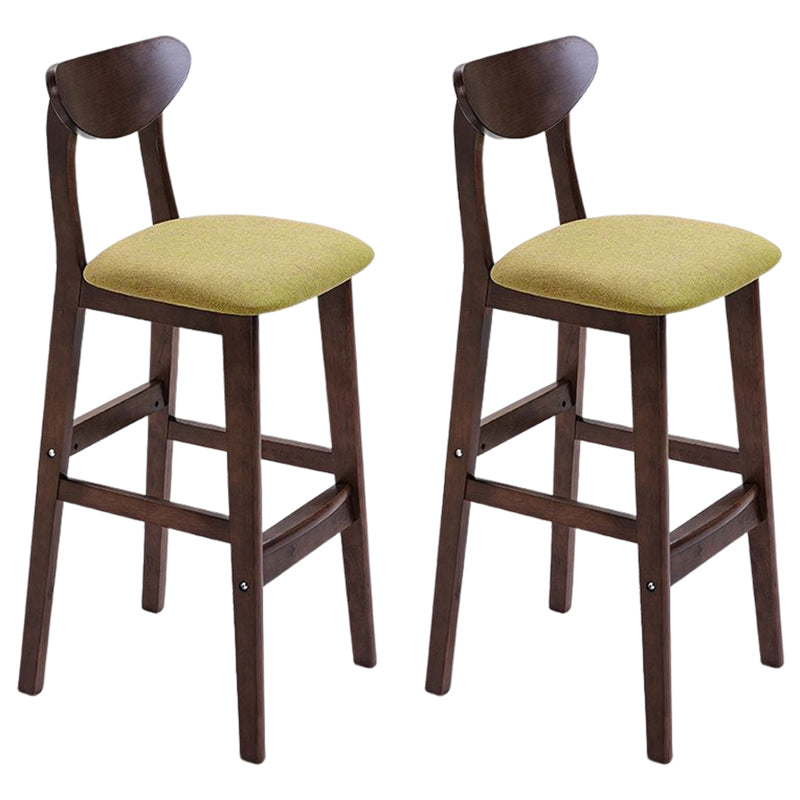 Footrest Wood Upholstered Bar Stool Matte Finish 28.74'' Low Back Stool