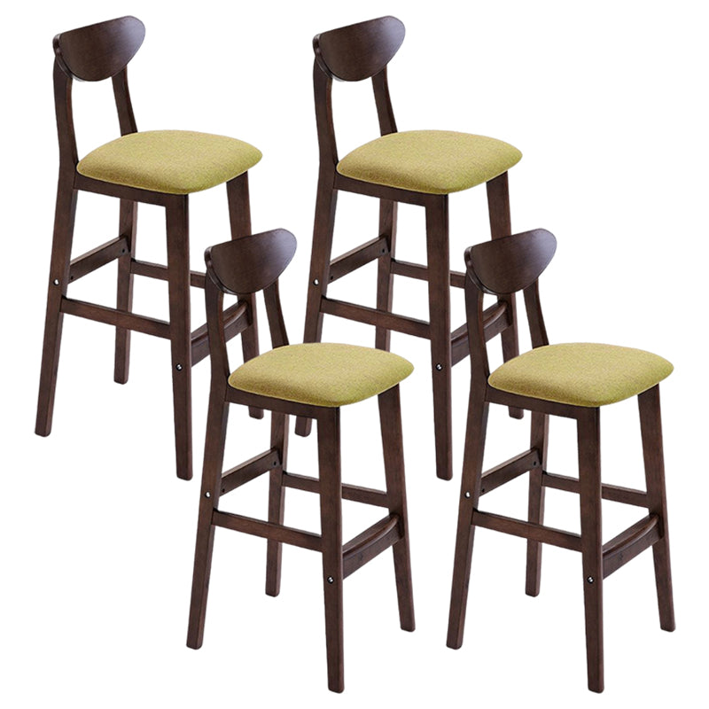 Footrest Wood Upholstered Bar Stool Matte Finish 28.74'' Low Back Stool