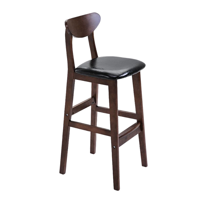 Footrest Wood Upholstered Bar Stool Matte Finish 28.74'' Low Back Stool