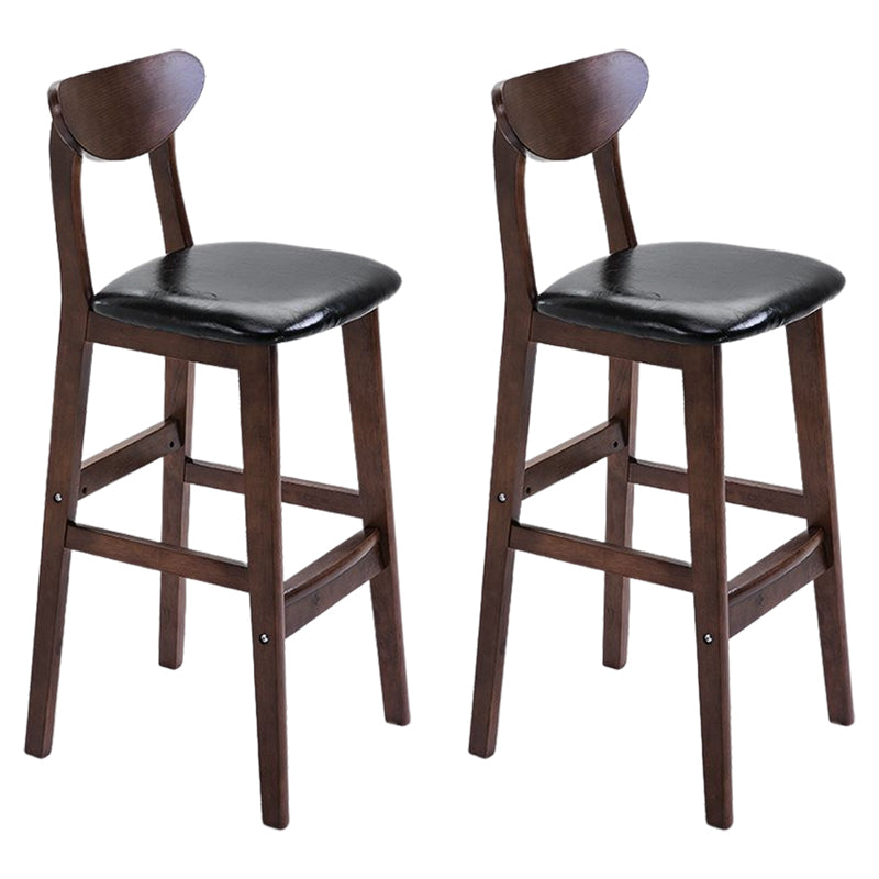 Footrest Wood Upholstered Bar Stool Matte Finish 28.74'' Low Back Stool