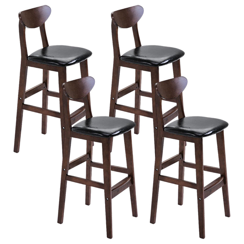 Footrest Wood Upholstered Bar Stool Matte Finish 28.74'' Low Back Stool