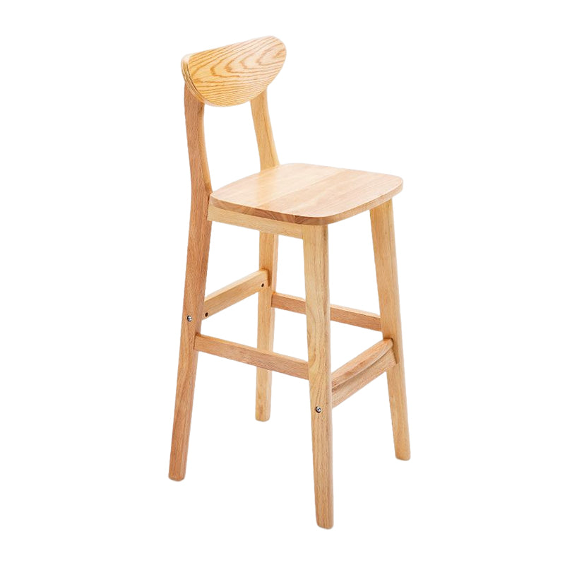 Footrest Wood Upholstered Bar Stool Matte Finish 28.74'' Low Back Stool