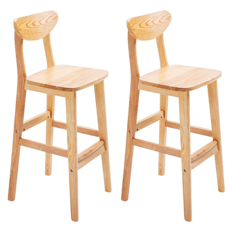 Footrest Wood Upholstered Bar Stool Matte Finish 28.74'' Low Back Stool