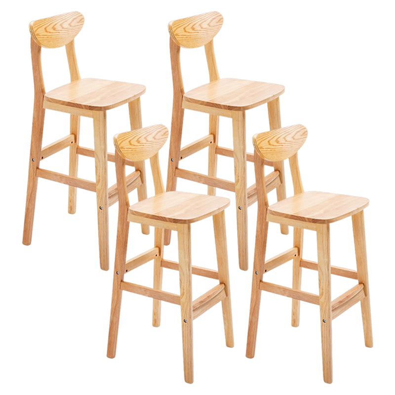 Footrest Wood Upholstered Bar Stool Matte Finish 28.74'' Low Back Stool