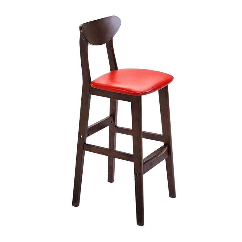 Footrest Wood Upholstered Bar Stool Matte Finish 28.74'' Low Back Stool