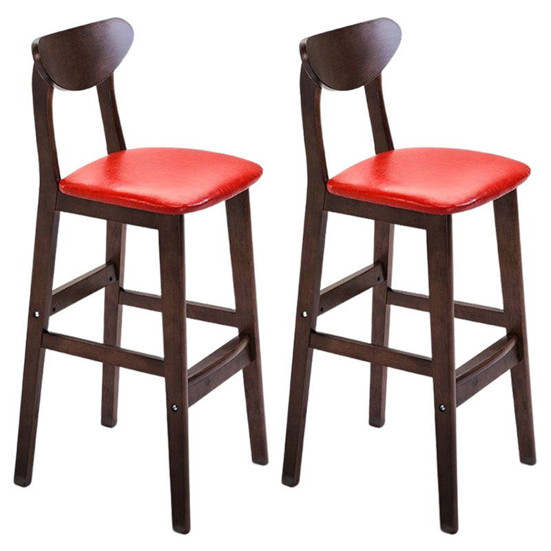 Footrest Wood Upholstered Bar Stool Matte Finish 28.74'' Low Back Stool