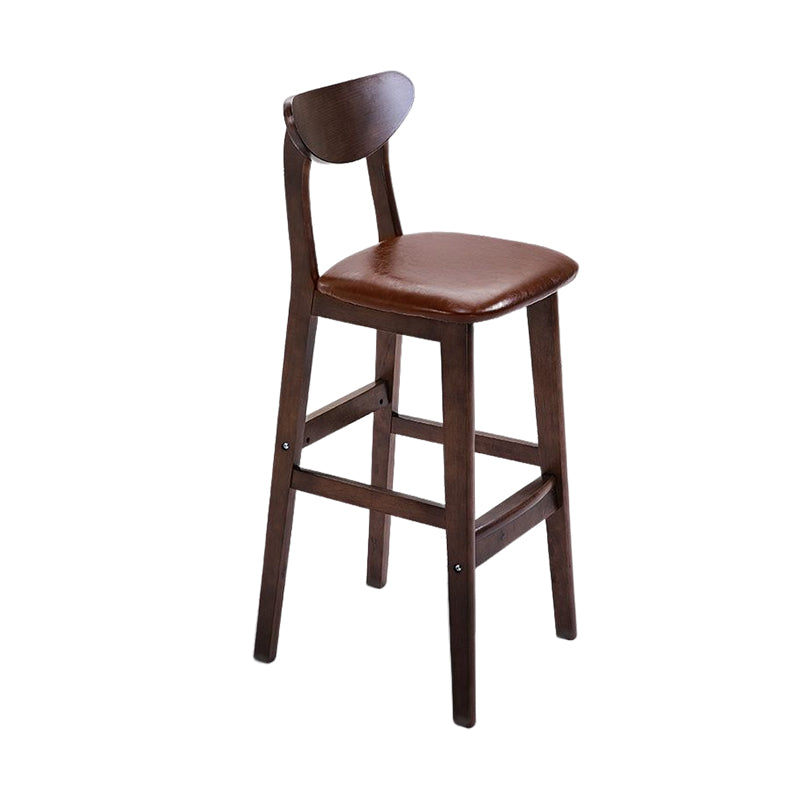 Footrest Wood Upholstered Bar Stool Matte Finish 28.74'' Low Back Stool
