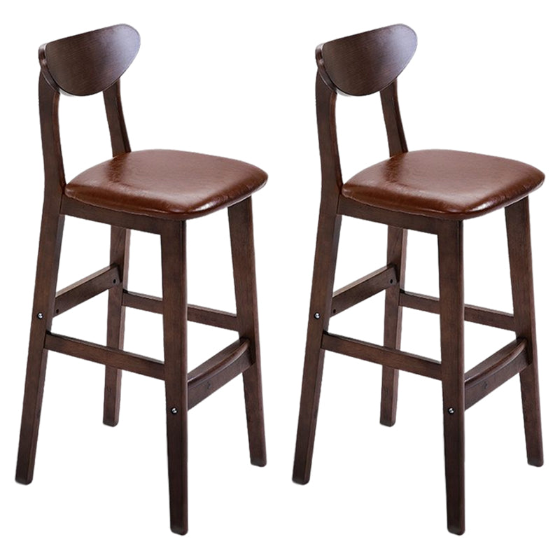 Footrest Wood Upholstered Bar Stool Matte Finish 28.74'' Low Back Stool