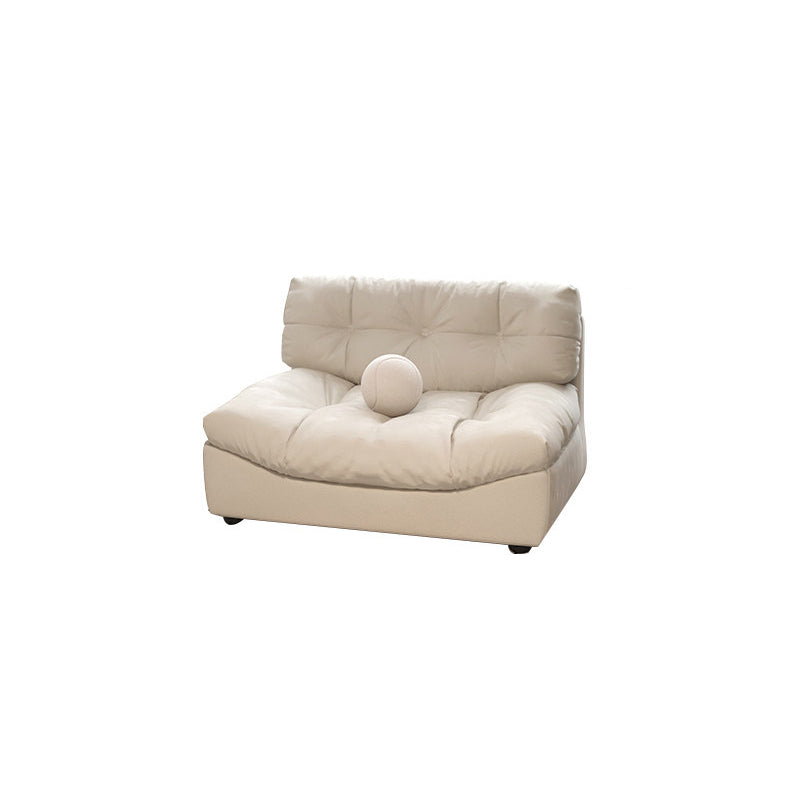 Modern Tufted Back Sofa Sectional Cream Armless Sofa and Chiase