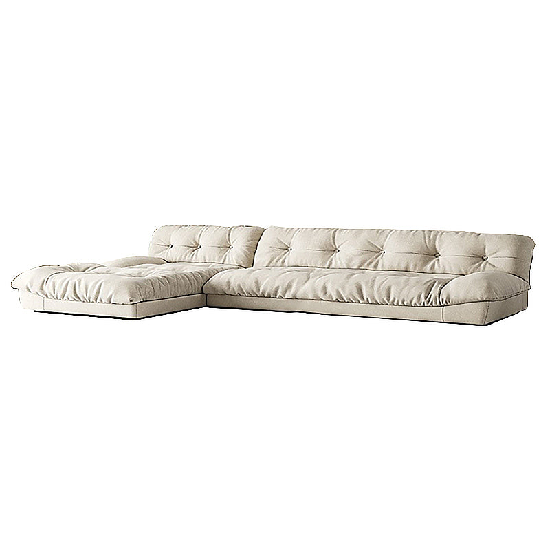 Modern Tufted Back Sofa Sectional Cream Armless Sofa and Chiase